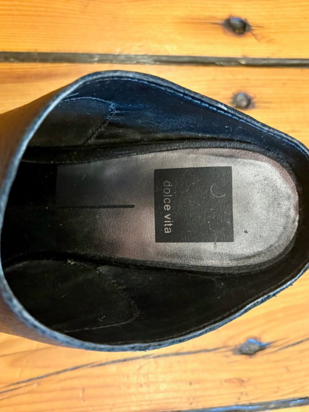Dolce Vita Roya Black Leather Pointed Toe Mules, size 7 - Picture 6 of 10